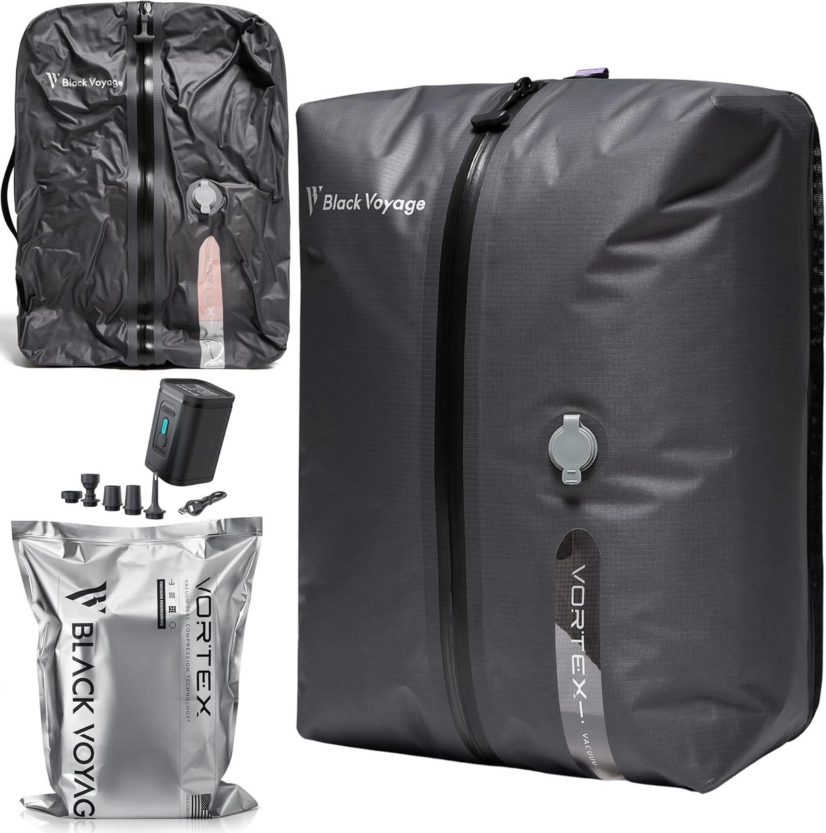 Vacuüm Reistas - Compressie Tas - Ruimte Besparen - Inclusief Pomp - 18 Liter - Grijs
