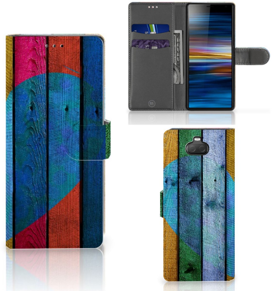 Sony Xperia 10 Book Style Case Wood Heart - Cadeau voor je Vriend