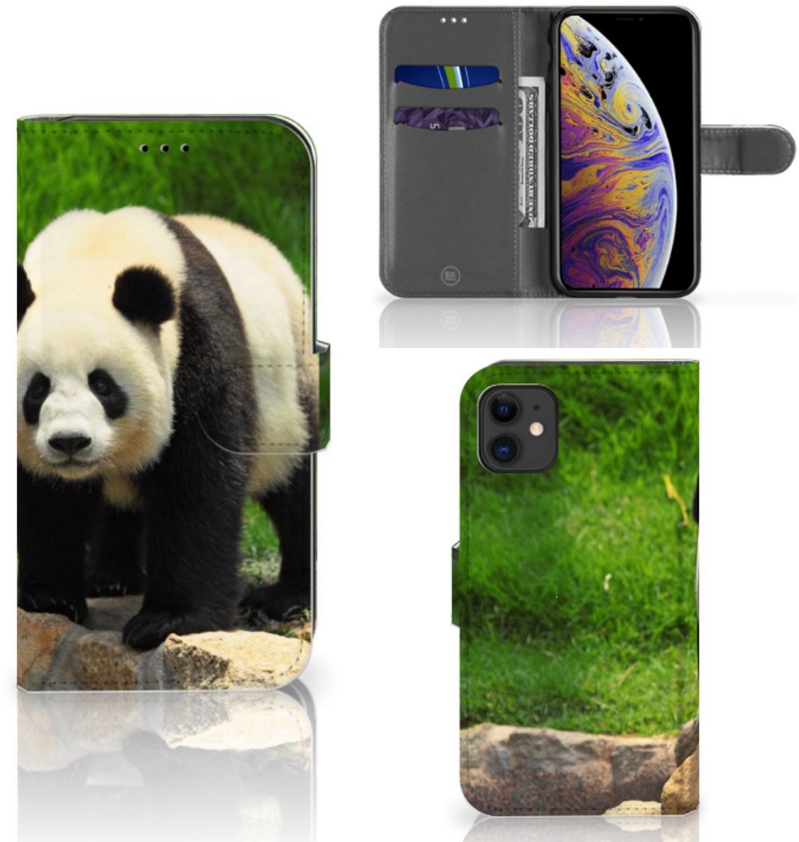 Apple iPhone 11 Telefoonhoesje met Pasjes Panda