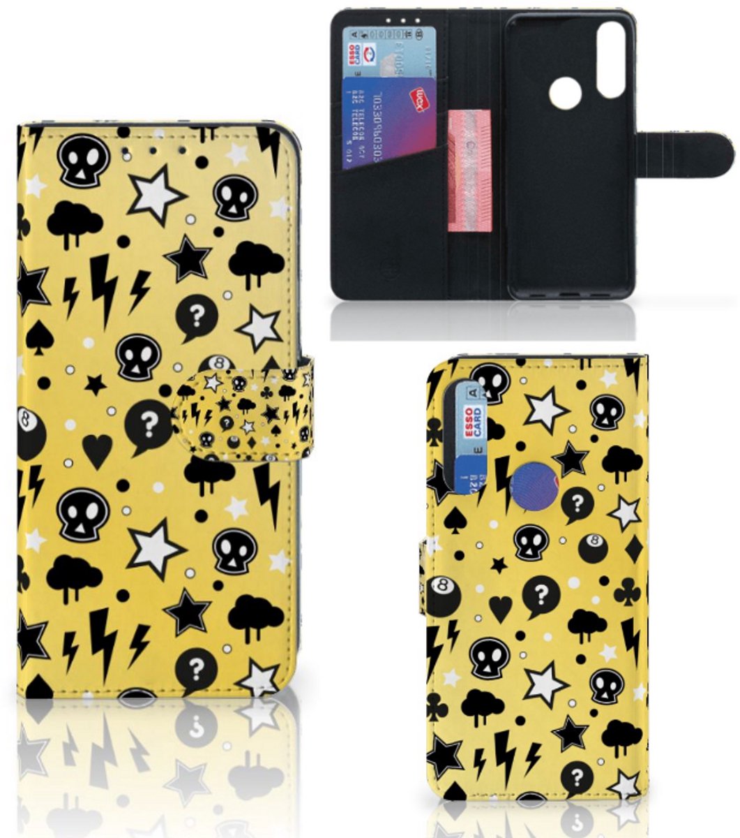 Telefoonhoesje met Naam Alcatel 1S 2020 Punk Geel