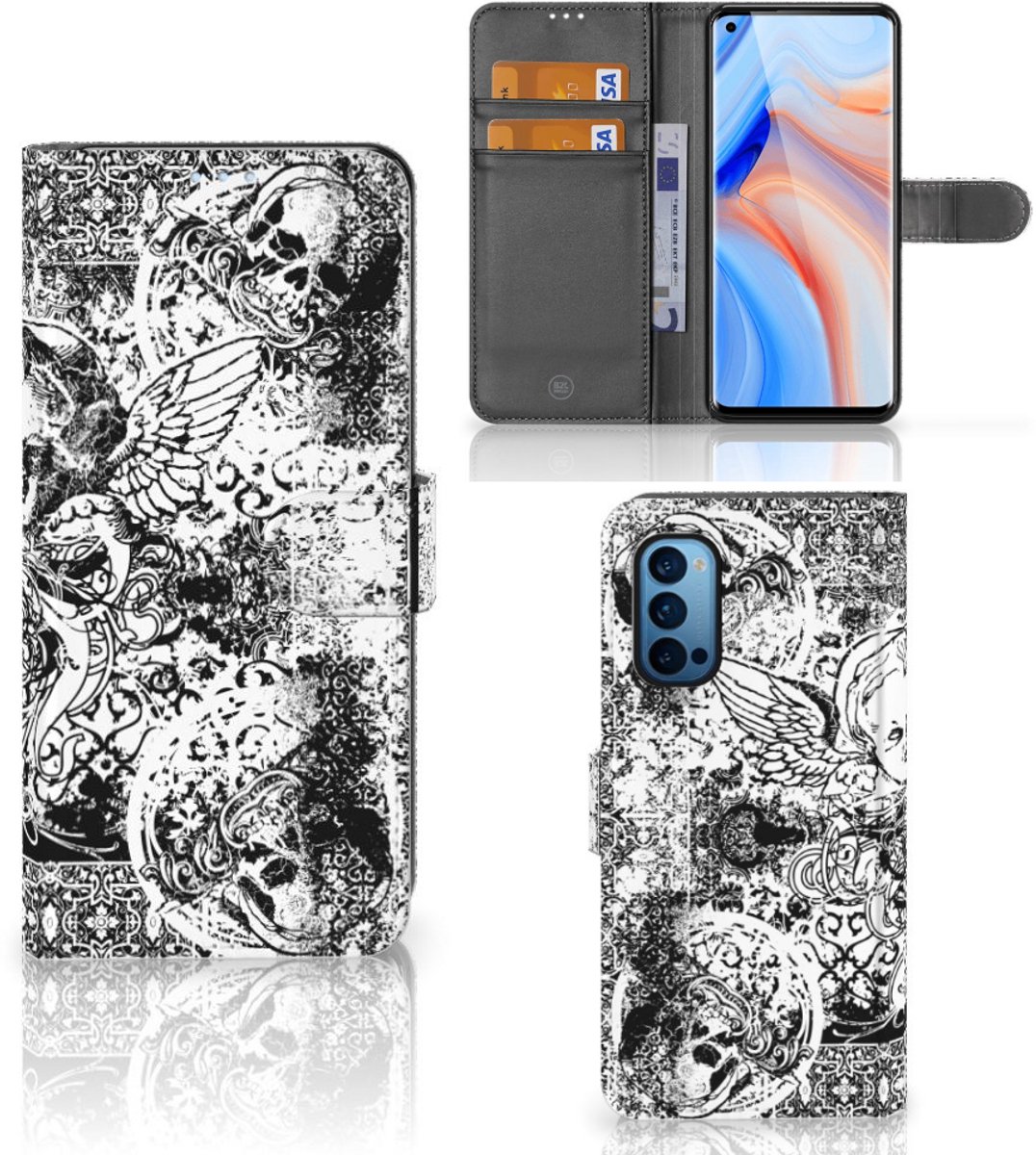 Telefoonhoesje met Naam OPPO Reno 4 Pro 5G Skulls Angel