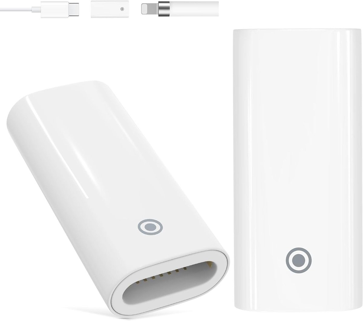 Adapter voor iPencil 1e generatie, type C naar Lightning, oplaadconverter voor iPad 10e generatie, Apple Pencil accessoires, wit en gebruiksvriendelijk