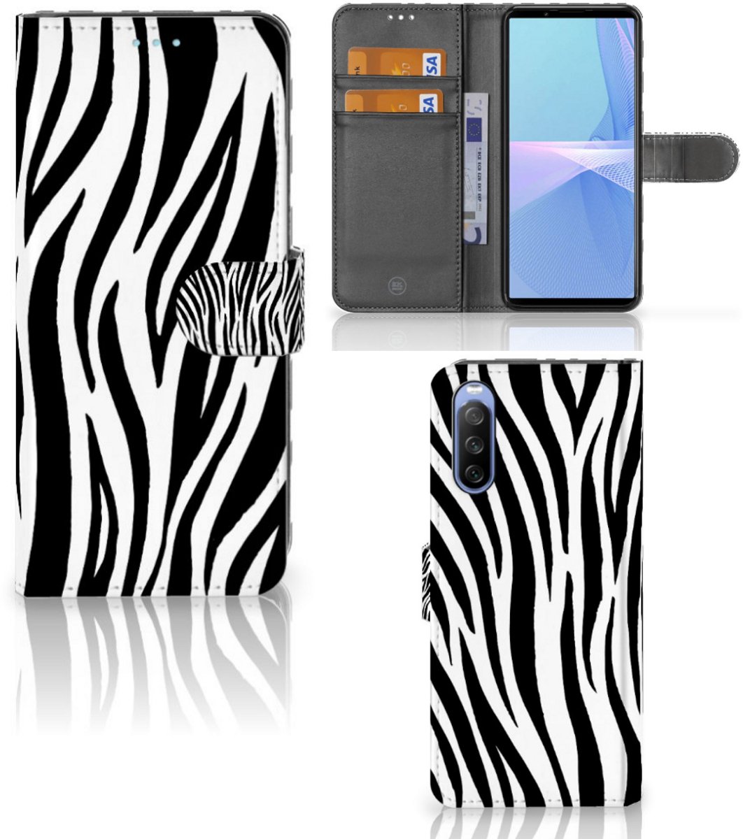 Sony Xperia 10 III Telefoonhoesje met Pasjes Zebra