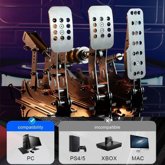 Sim Racing Pedalen - Race Simulator - Realistisch Racen - 200kg Load Cell - 48x32x13 cm — afbeelding 4