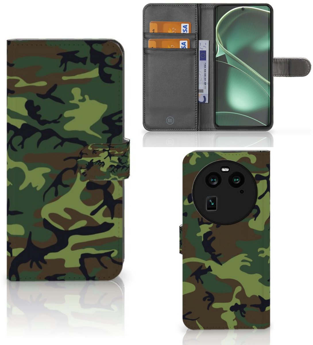 OPPO Find X6 Telefoon Hoesje Army Dark