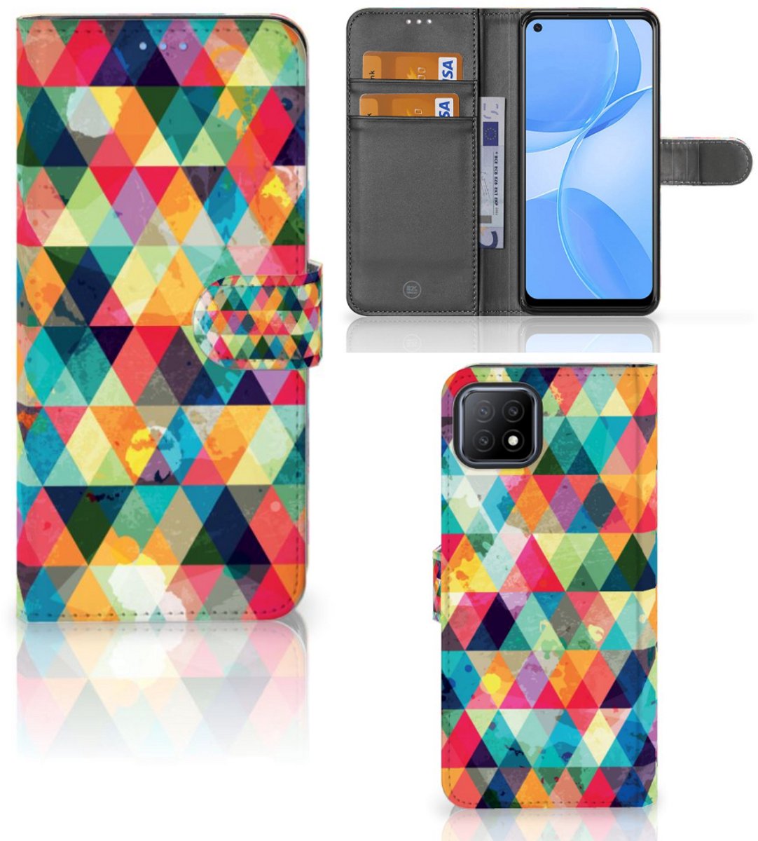 OPPO A73 5G Telefoon Hoesje Geruit