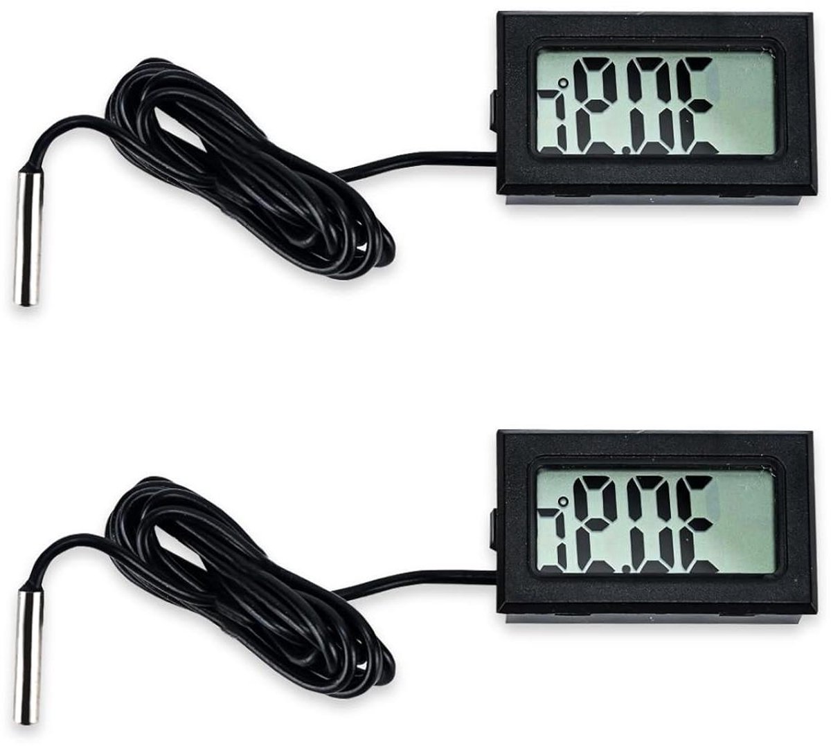 2 stuks digitale koelkastthermometer, Fahrenheit, elektronisch lcd-display, thermostaat voor auto's, aquarium, koelkast
