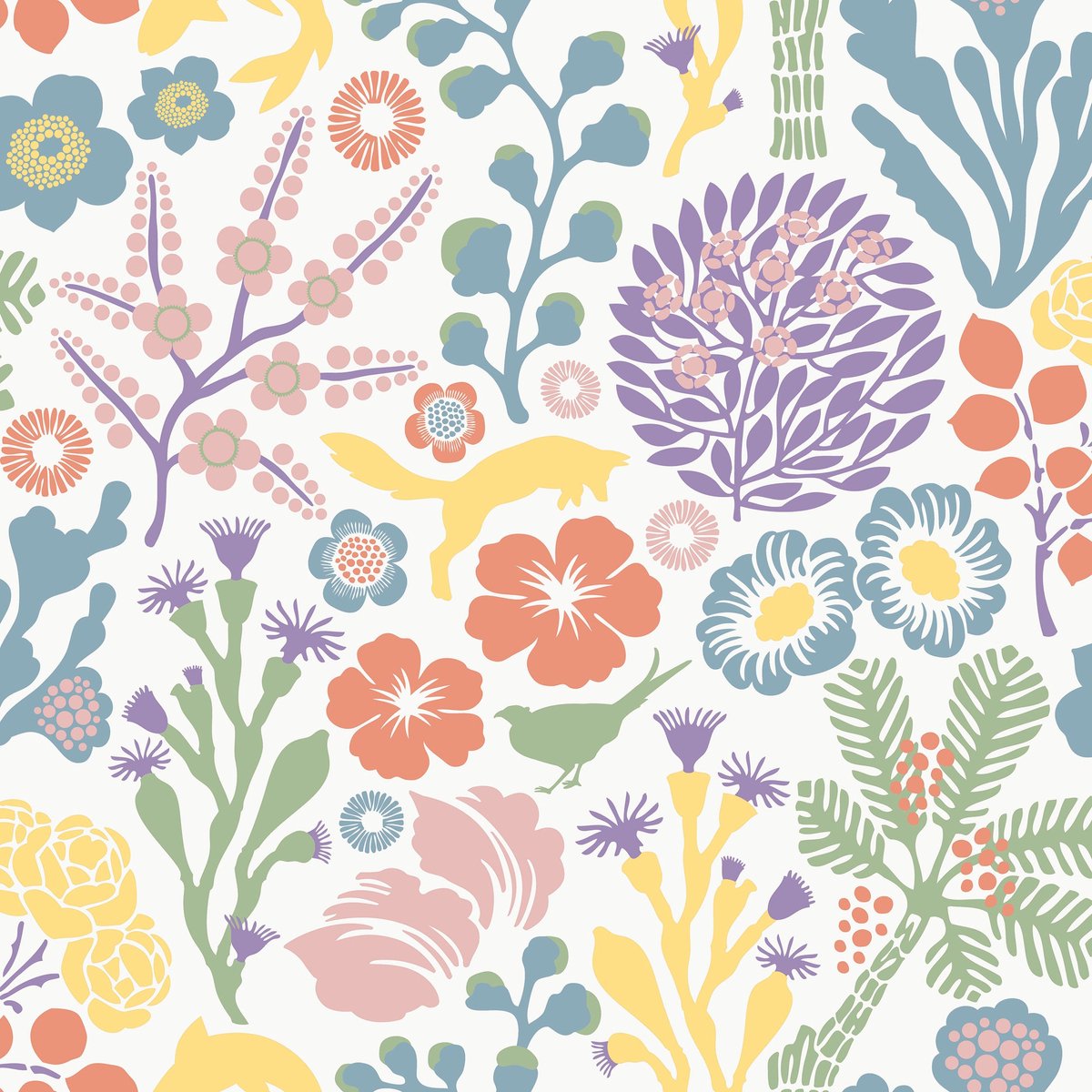 Boråstapeter Vliesbehang 1473 - Swedish Designers - Botanisch Wit - 53cm x 10.05m