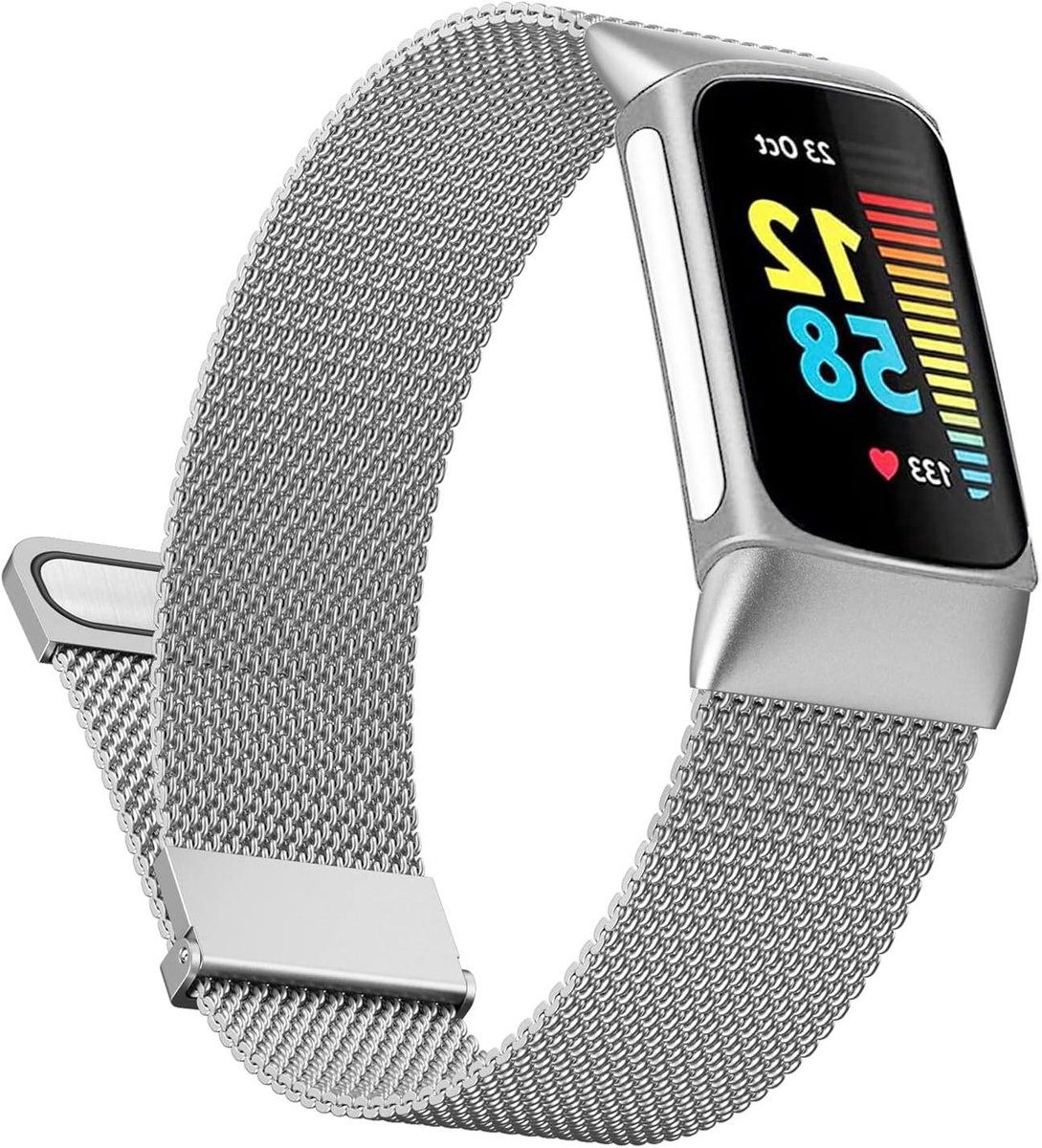 Armband voor Fitbit Charge 5/Fitbit Charge 6, verstelbare reservearmband van metaal van roestvrij staal voor Fitbit Charge 5, Fitbit Charge 6 Activity Tracker voor dames en heren