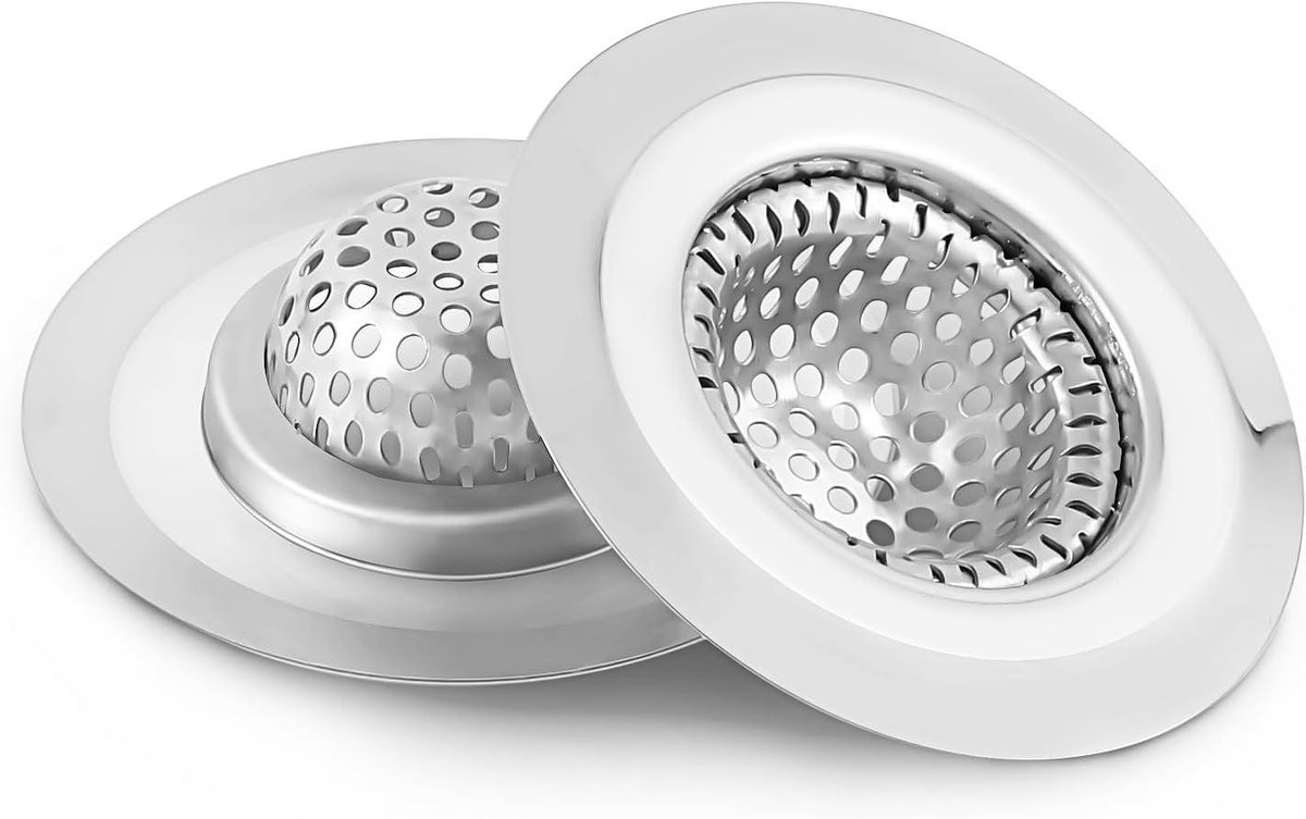 Wastafel Afvoer Zeef - Douche Haar Catcher - Voorkomt Verstopping - Roestvrij Staal - 56 cm - Zilver