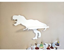 Dino T-Rex Wandplank Kinderkamer - Wit MDF, 49cm breed