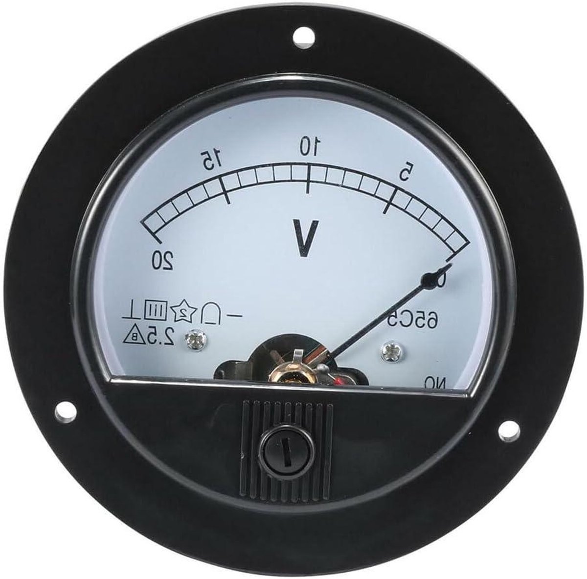 Analoge Voltmeter - Spanningsmeter Paneel - Nauwkeurig Meten - Hoge Nauwkeurigheid - 10 cm - Zwart