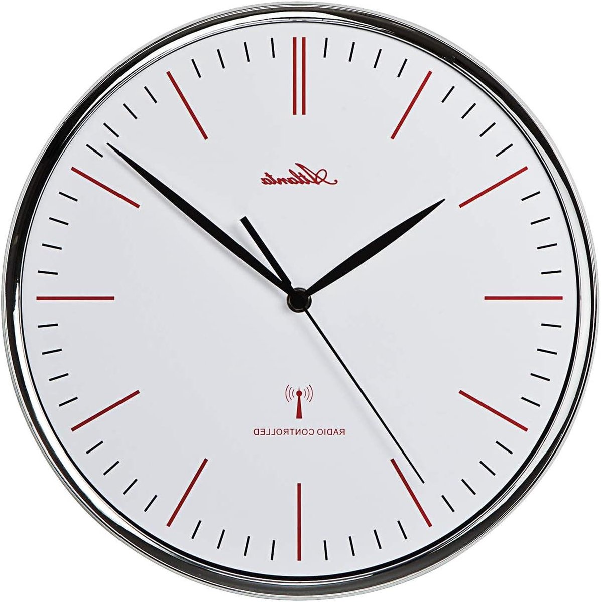 Moderne Wandklok - Woonkamerklok Kantoor - Tijd Weergeven - Geruisloos Funkwerk - Ø 32 cm - Zilver