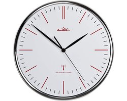 Moderne Wandklok - Woonkamerklok Kantoor - Tijd Weergeven - Geruisloos Funkwerk - Ø 32 cm - Zilver