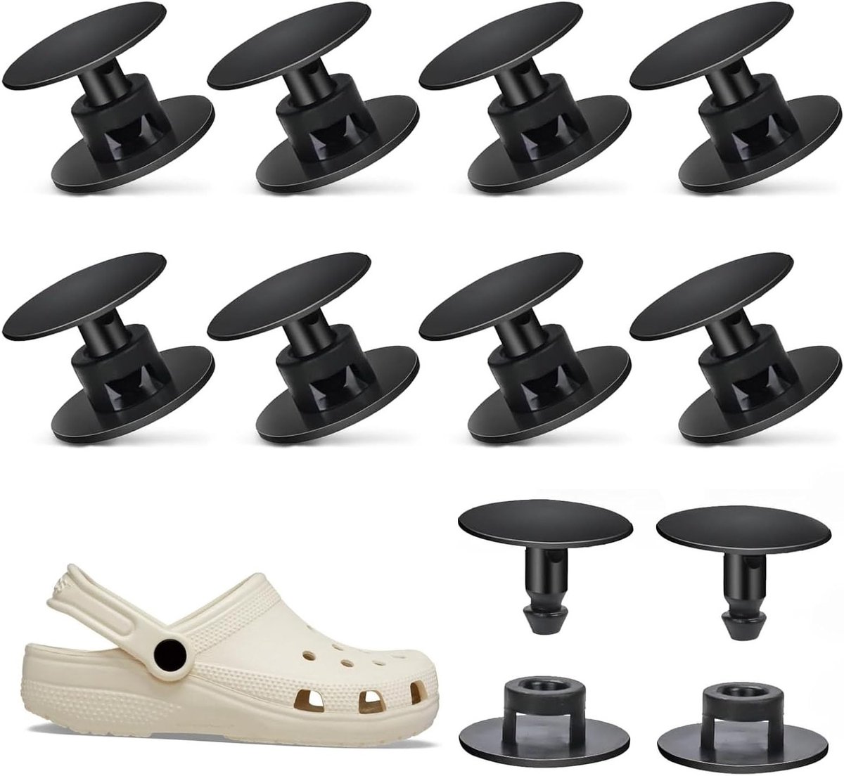 Set van 10 holle klinknagels voor hakbanden, vervangonderdelen voor leerbewerking, ronde leren klinknagels voor kleding, halsbanden en laarzen