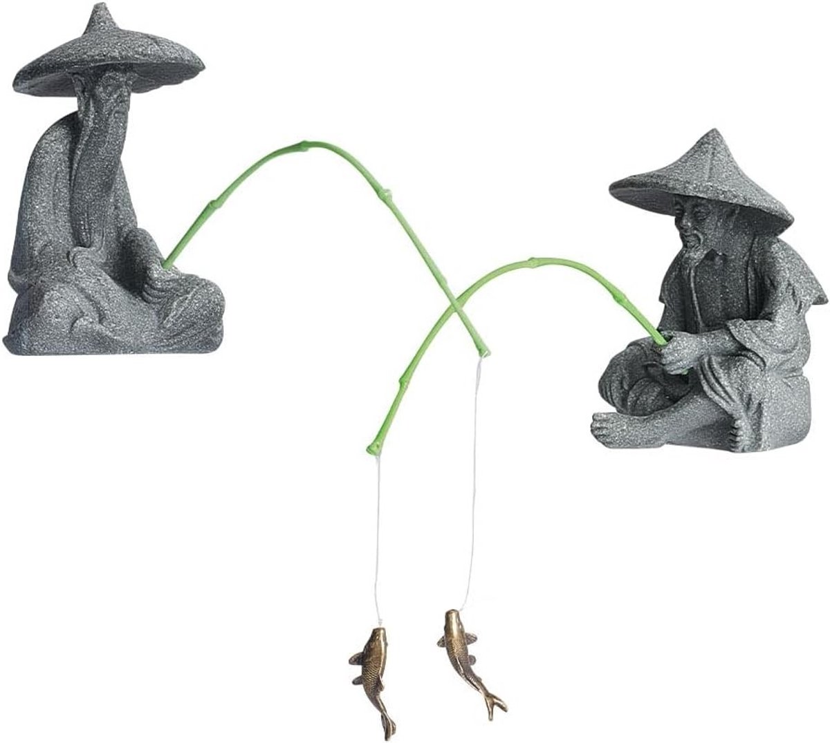 Set van 2 Mini Vissen Beeldjes van Hars voor Aquarium Decoratie, Bonsai en Landschapsornamenten