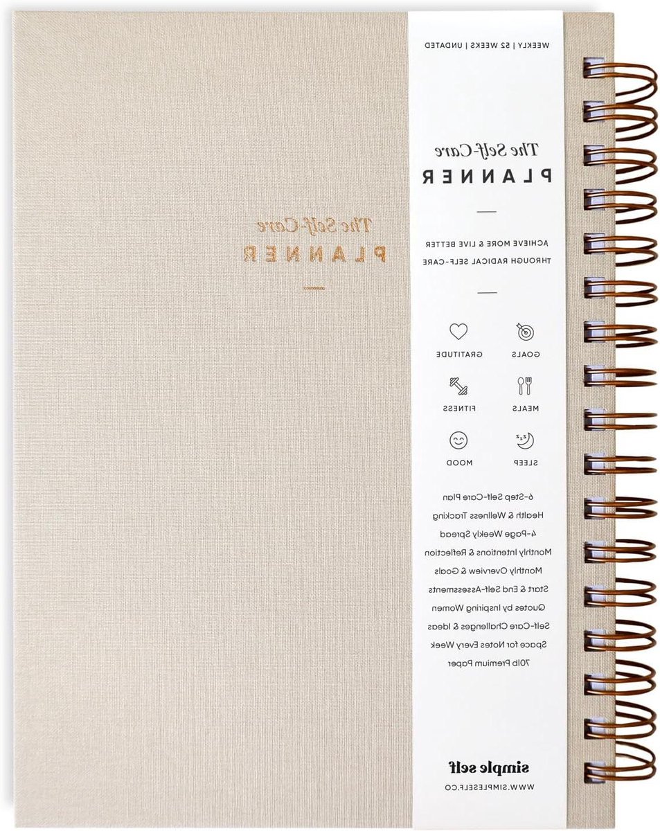 Wellness Planner - Levensplanner Agenda - Persoonlijke Groei - Holistische Dagelijkse Planner - 12 Maanden - Zand