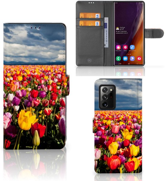 Portefeuille pour Samsung Galaxy Note20 Ultra Coque Tulipes Cadeau pour la fête des mères