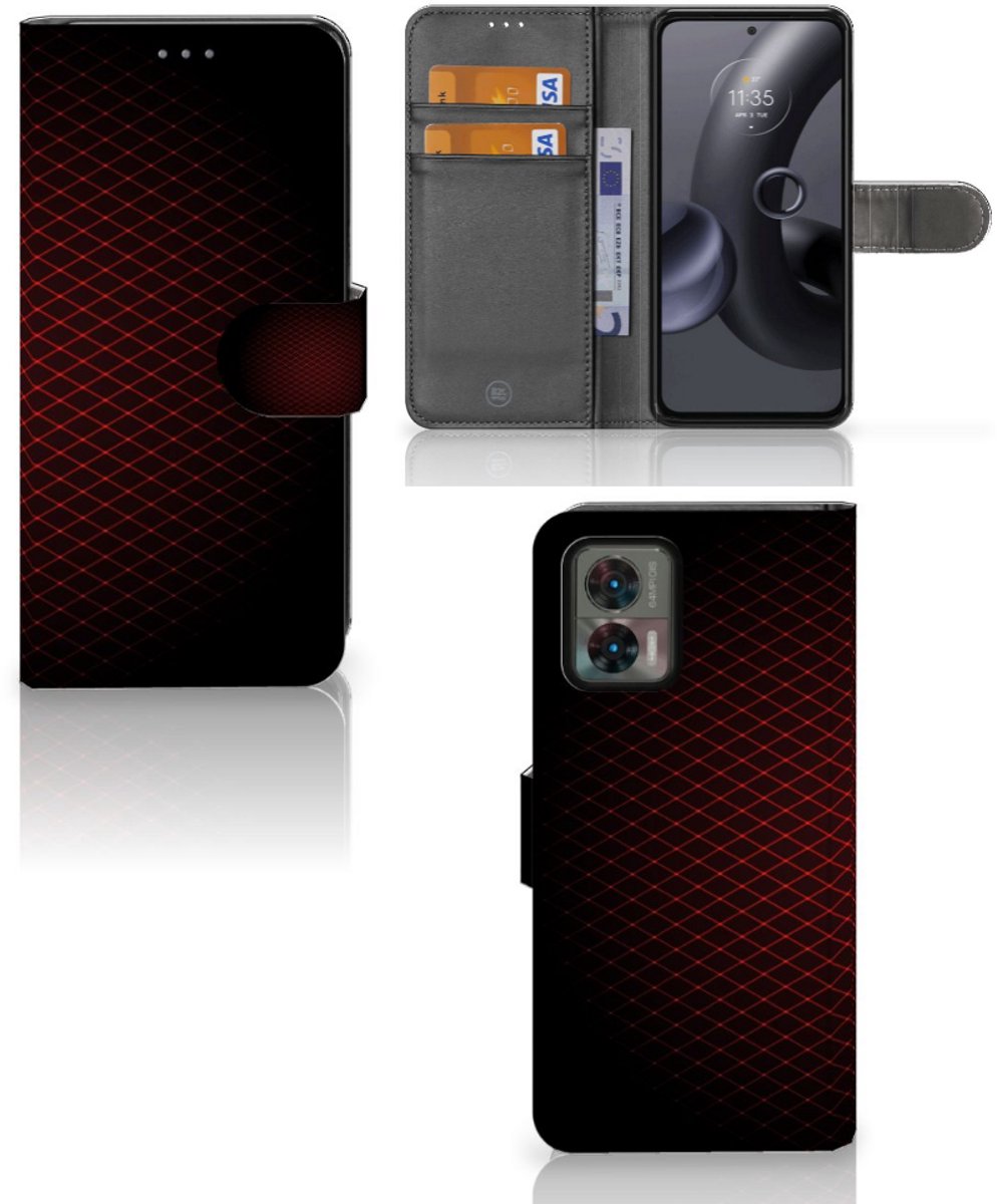 Motorola Edge 30 Neo Telefoon Hoesje Geruit Rood