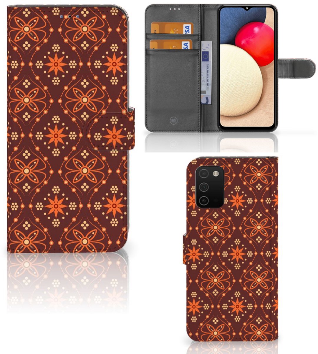Samsung Galaxy A03s Telefoon Hoesje Batik Brown