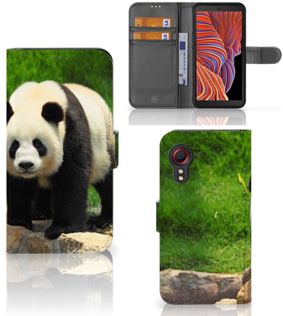 Samsung Galaxy Xcover 5 Telefoonhoesje met Pasjes Panda