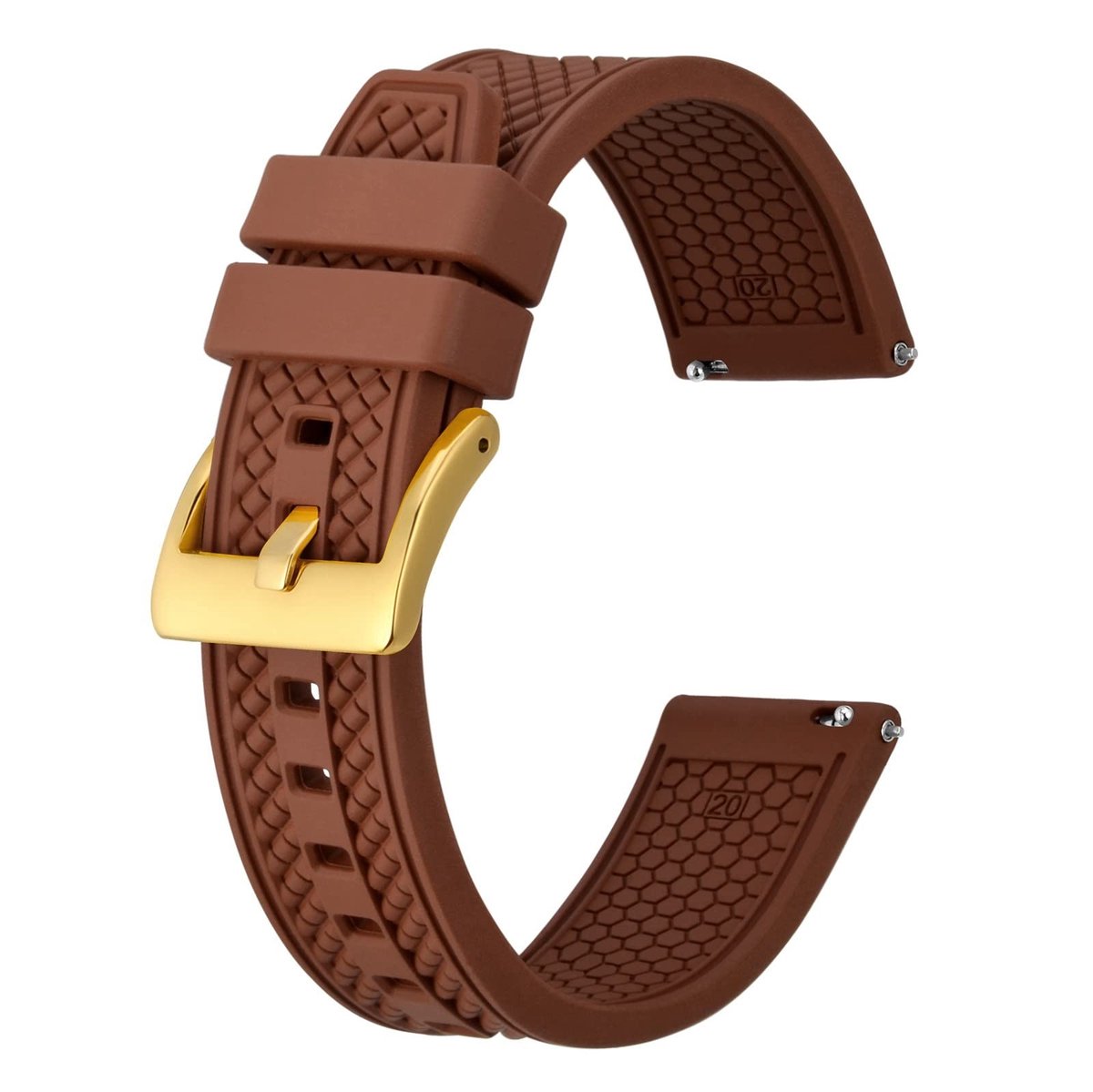 Cosensi - BISONSTRAP Watch Bands - Hoogwaardige rubberen horlogeband - 20 mm - Waterdicht en zweetbestendig - Verkrijgbaar in diverse kleuren - Ges...