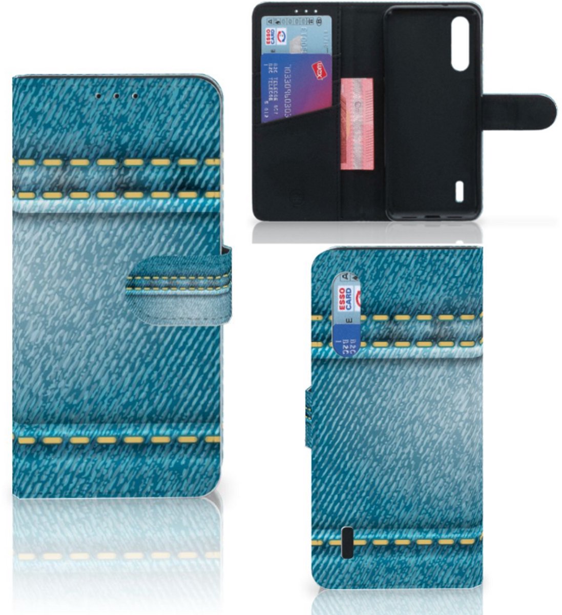 Xiaomi Mi 9 Lite Wallet Case met Pasjes Jeans