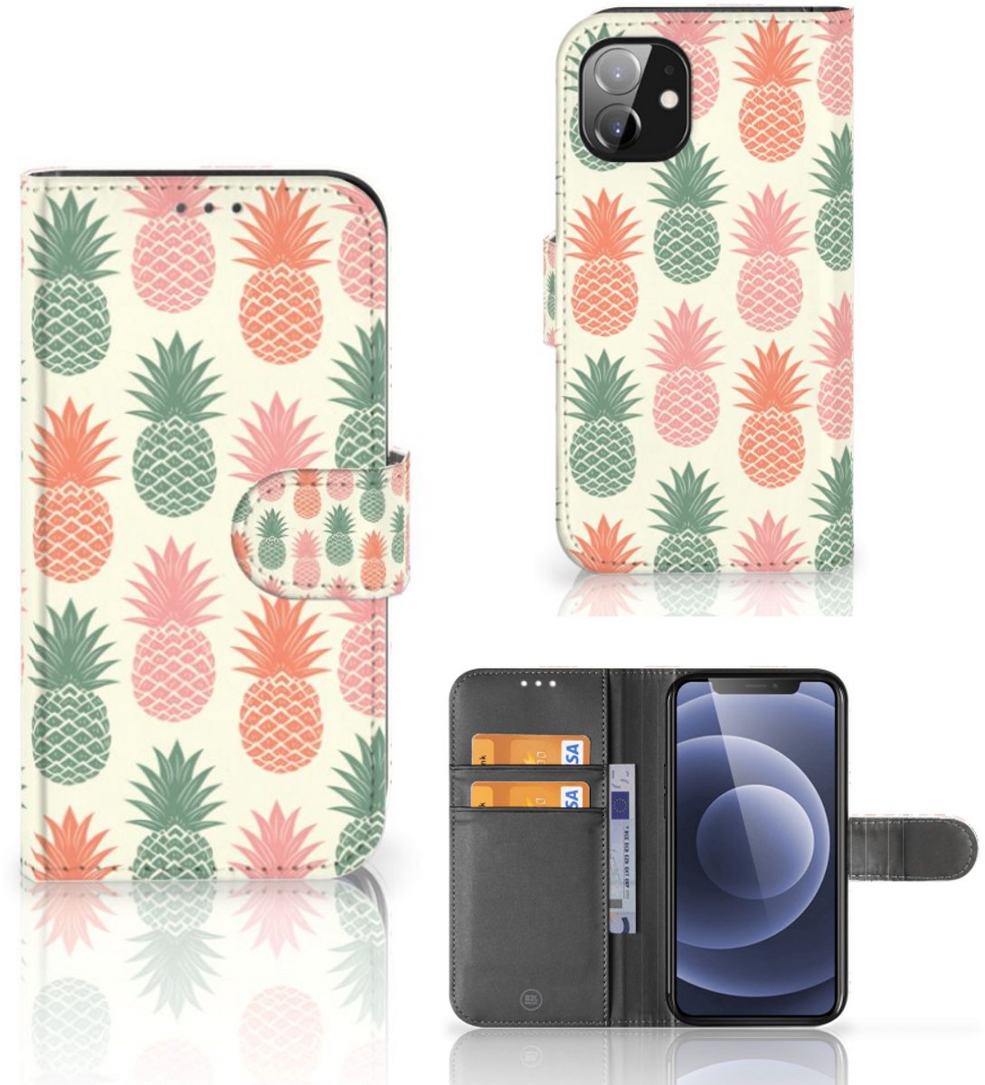 Boekhoesje voor Apple iPhone 12 Mini Book Cover Ananas
