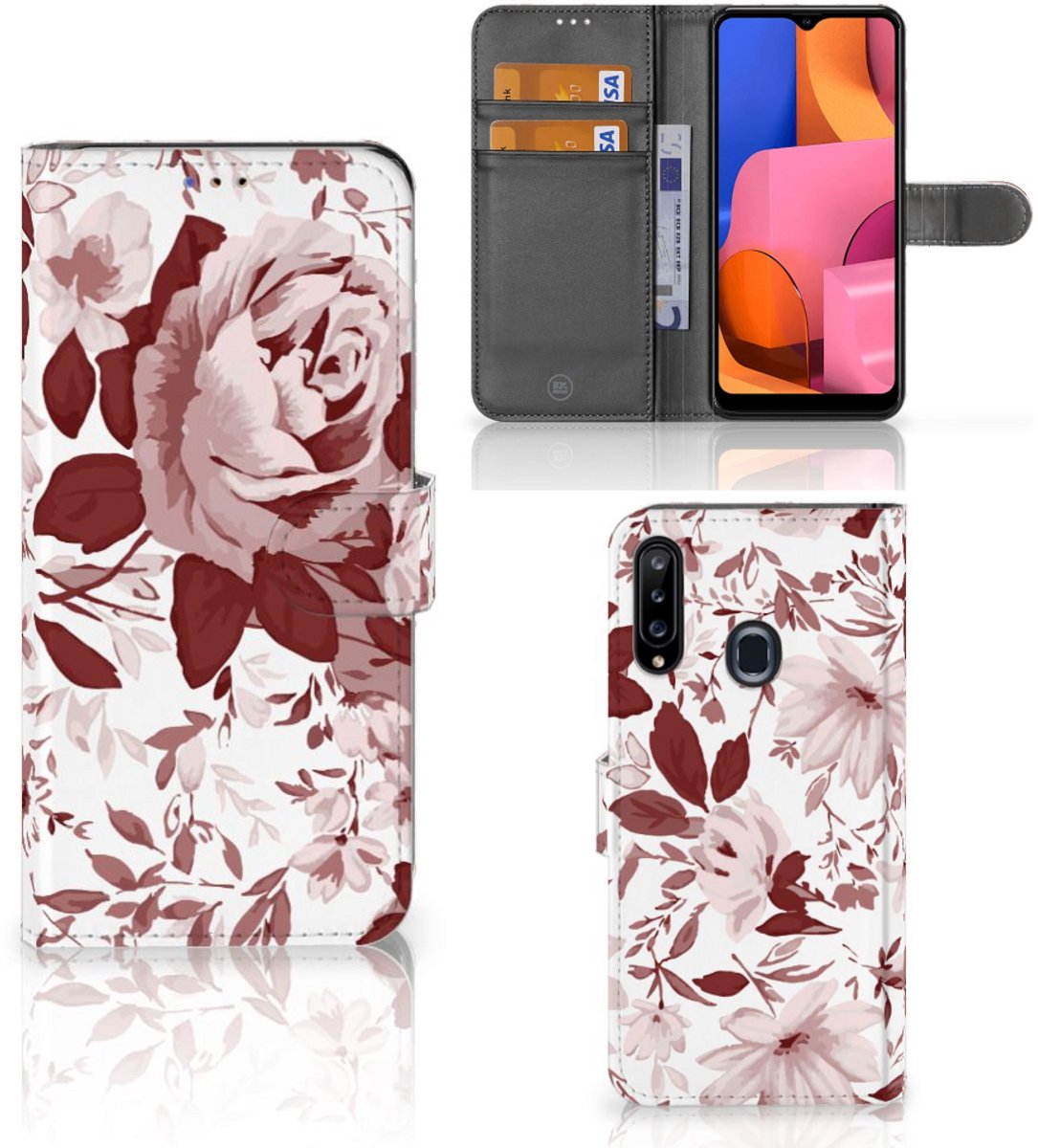 Hoesje Samsung Galaxy A20s Watercolor Flowers