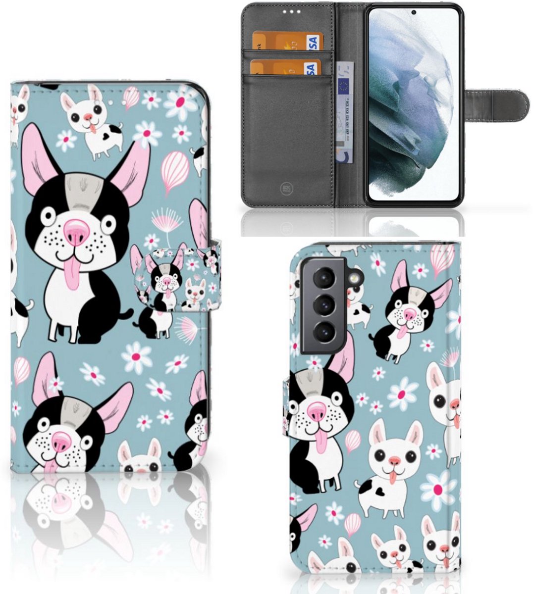 Samsung Galaxy S21 FE Telefoonhoesje met Pasjes Hondjes