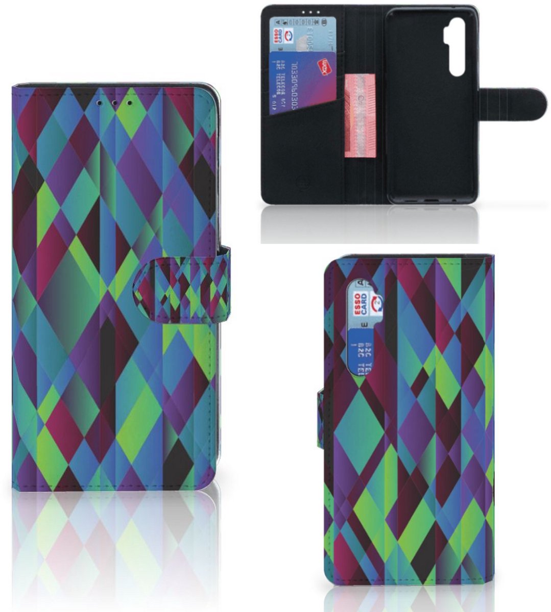 Xiaomi Mi Note 10 Lite Book Case Abstract Green Blue