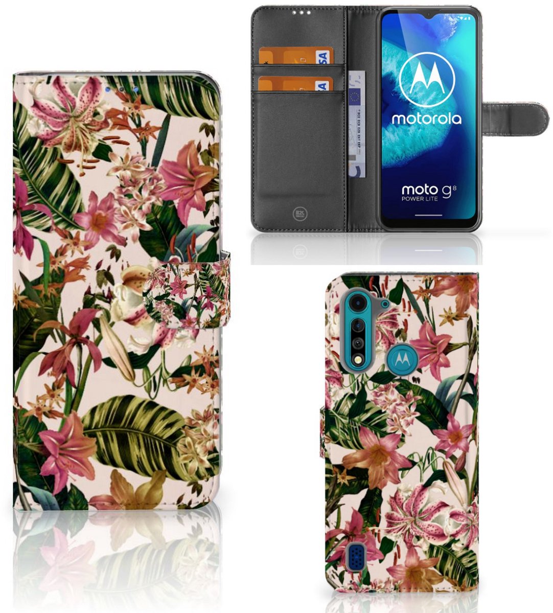 Motorola G8 Power Lite Hoesje Flowers