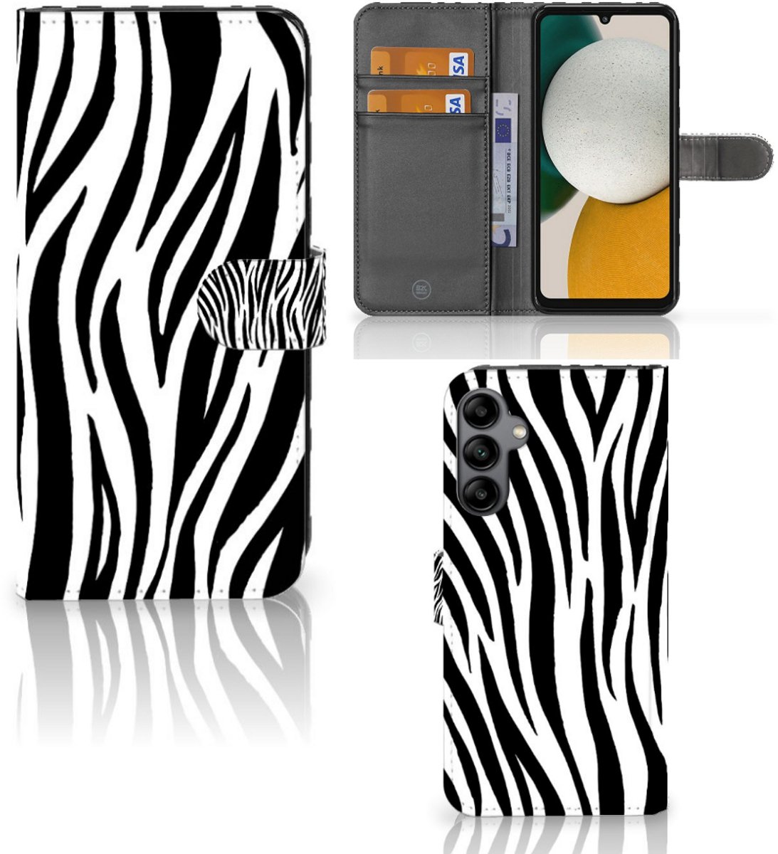 Samsung Galaxy A34 Telefoonhoesje met Pasjes Zebra