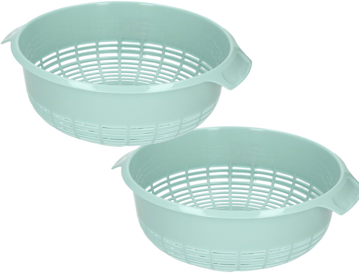 Plasticforte Vergiet - 2x - kunststof - mintgroen - 29 x 9 cm - keukenvergiet
