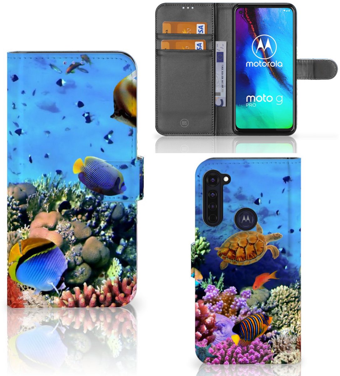 Motorola Moto G Pro Telefoonhoesje met Pasjes Vissen