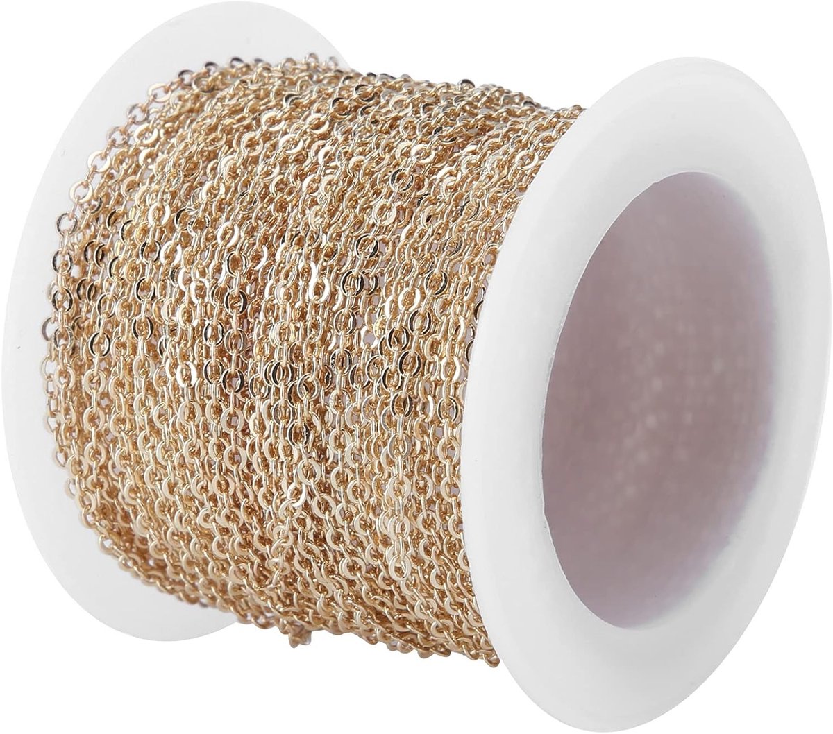 Kruisarmband Extender voor DIY Sieraden - 10 meter Kabel, Plat Spoel, Goudkleurig (2.2 x 1.8 x 0.3mm) - Perfect voor Creatieve Projecten en Accessoires