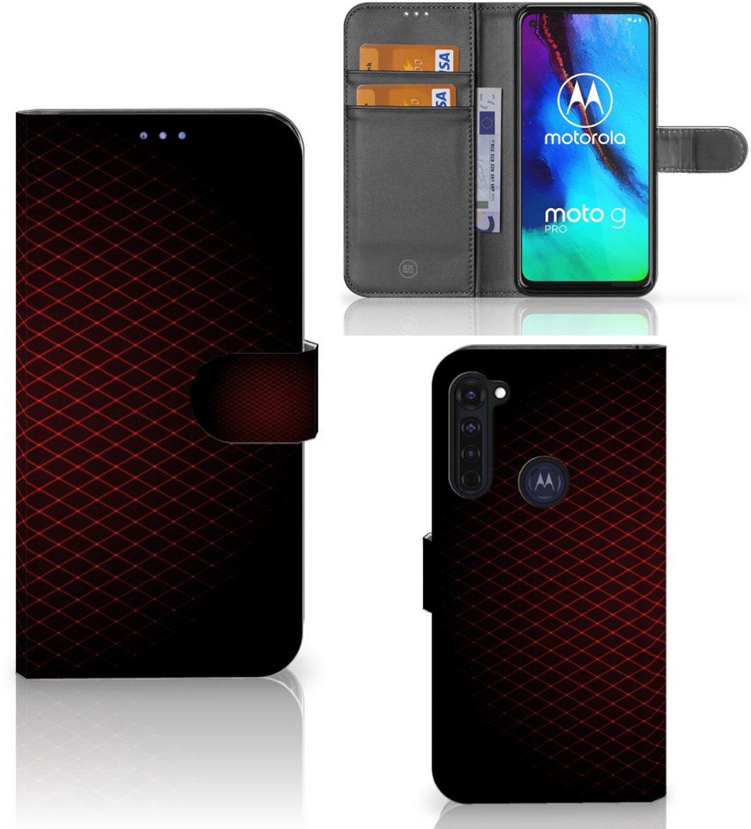 Motorola Moto G Pro Telefoon Hoesje Geruit Rood