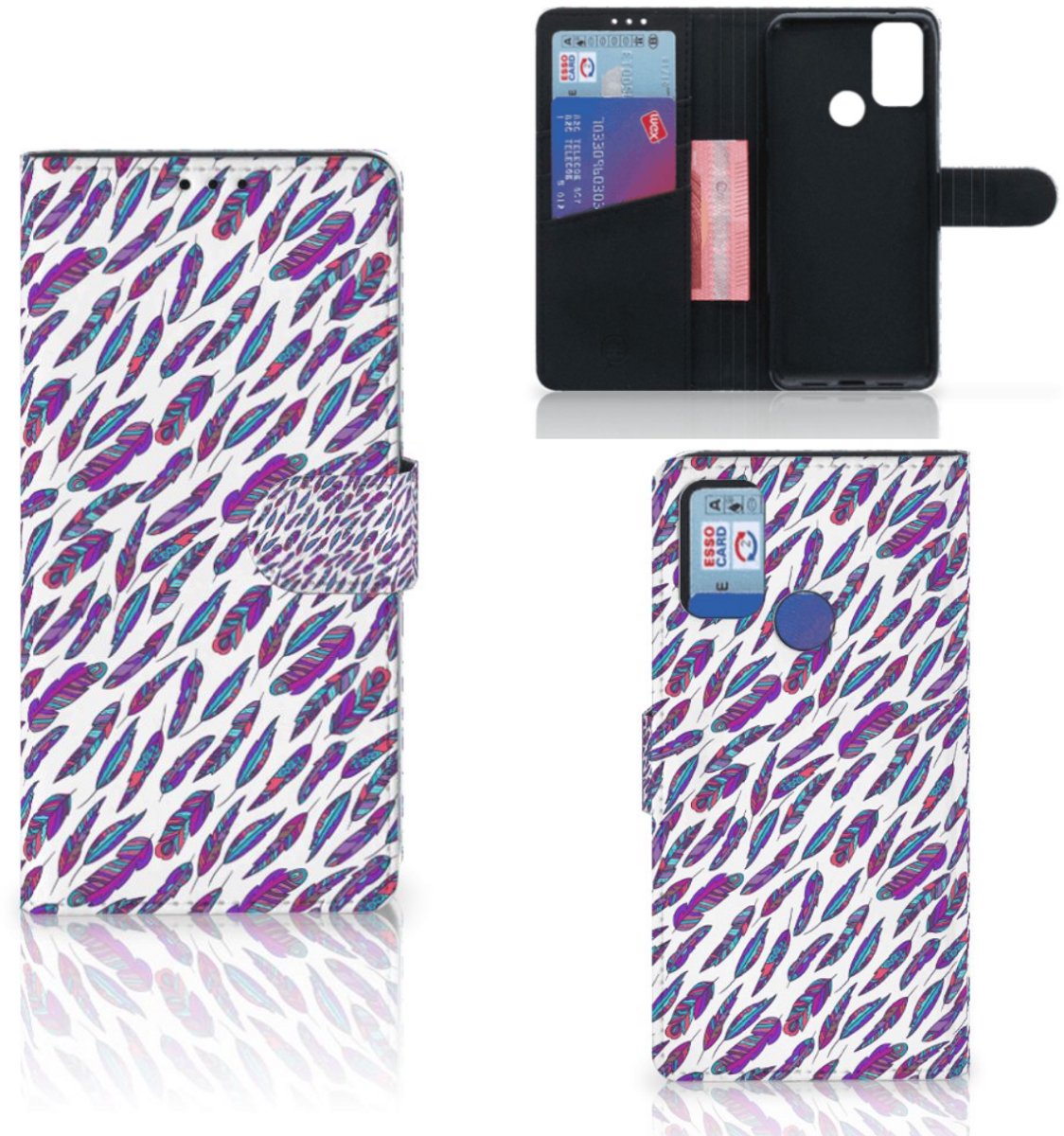Alcatel 1S (2021) Telefoon Hoesje Feathers Color