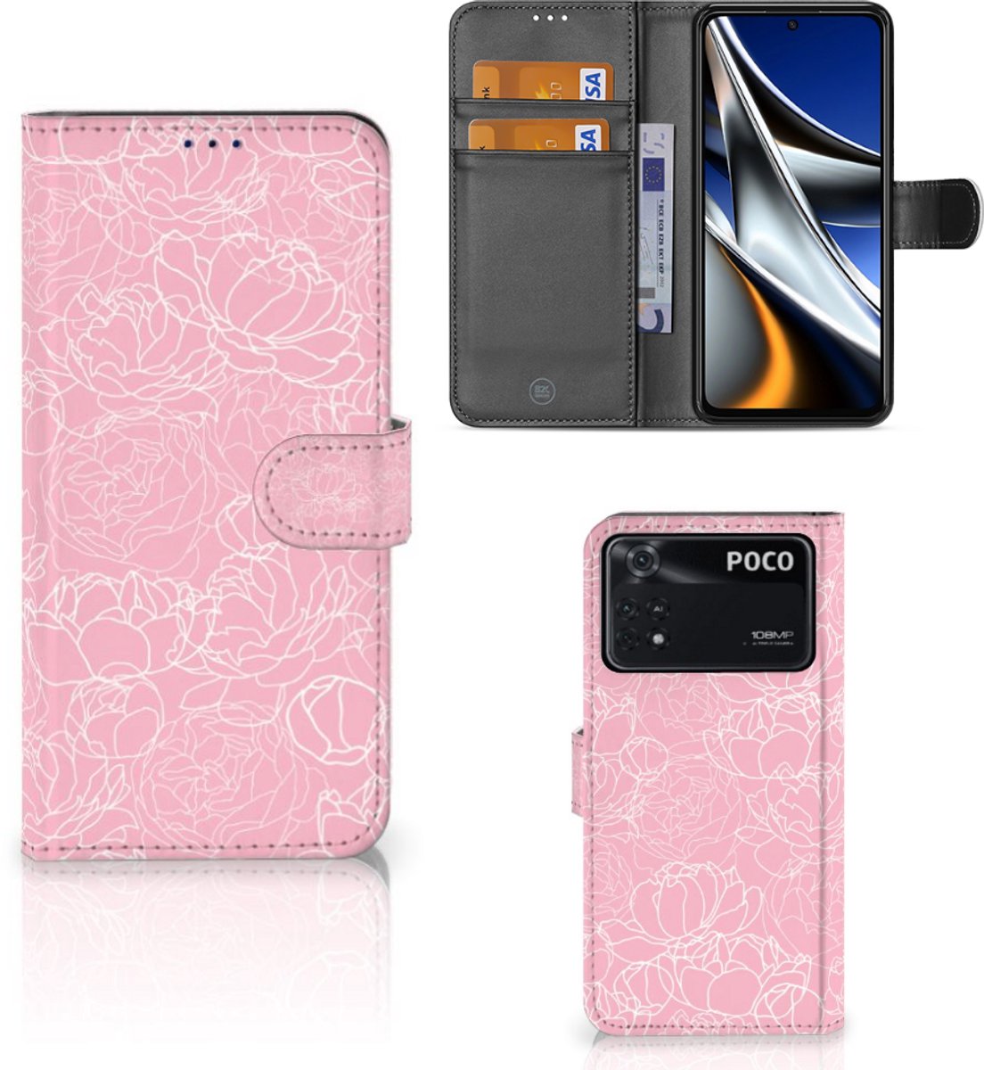 Xiaomi Poco X4 Pro 5G Hoesje White Flowers