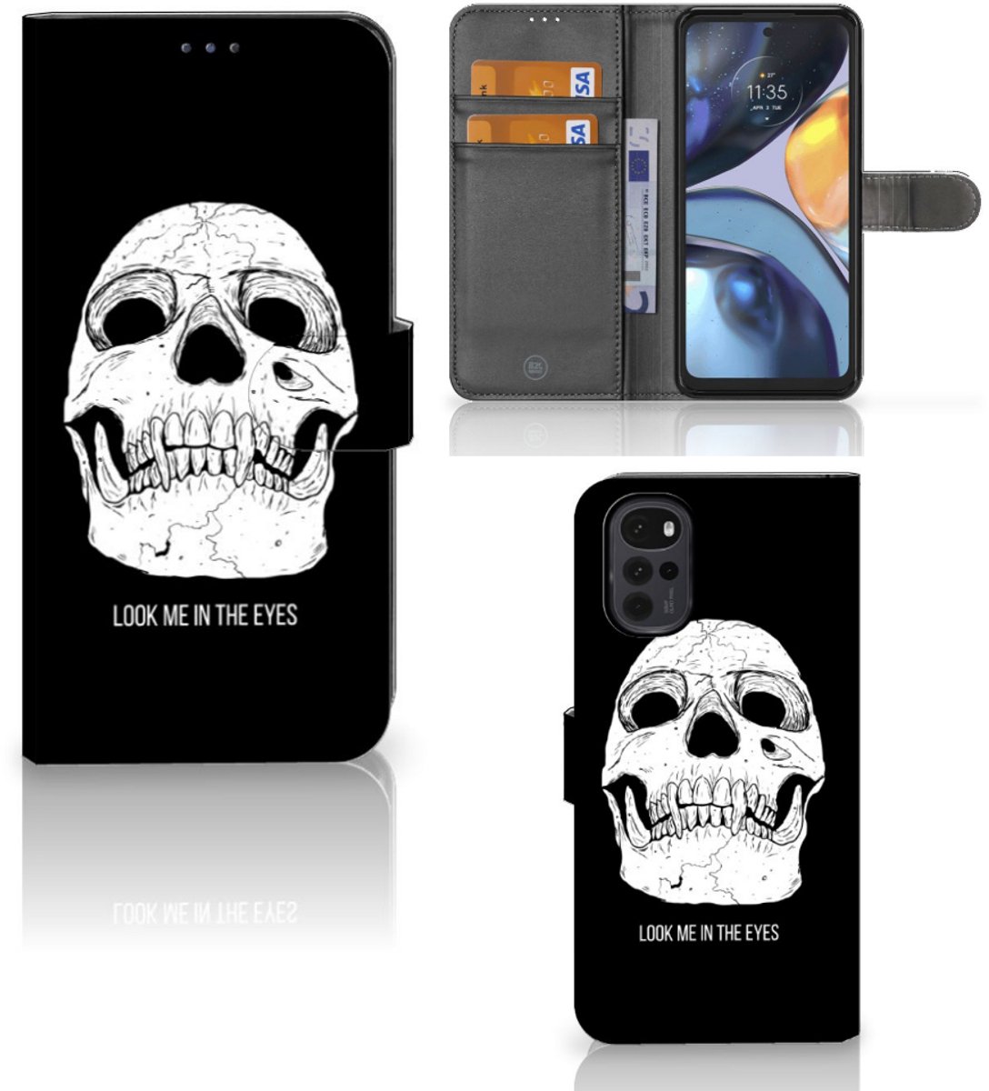 Telefoonhoesje met Naam Motorola Moto G22 Skull Eyes