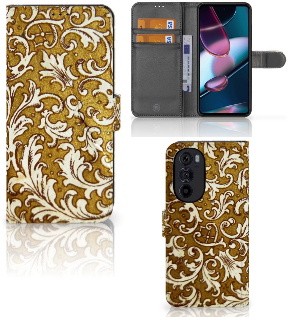 Wallet Case Motorola Edge 30 Pro Barok Goud