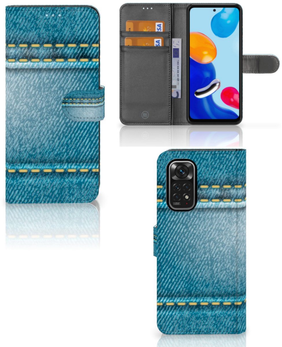 Xiaomi Redmi Note 11/11S Wallet Case met Pasjes Jeans