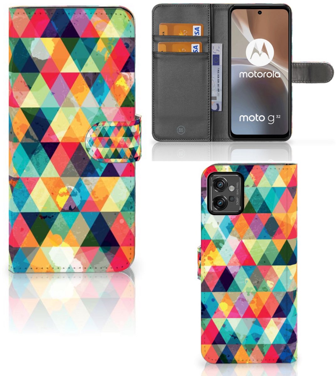 Motorola Moto G32 Telefoon Hoesje Geruit