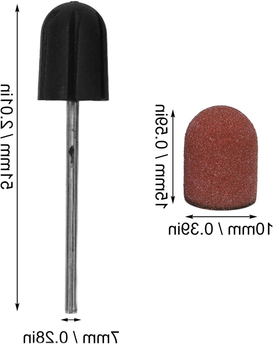 Professionele Schuurbanden Set voor Nageldrills - 50 Stuks, Geschikt voor Acrylnagels, Manicure en Pedicure, Inclusief 2 Mandrels en Diverse Korrelgroottes