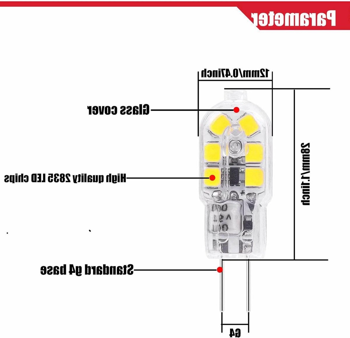 G4 LED Mini Lamp - Halogeen Vervanger - Plafond Verlichting - Glazen Lampenkap - 2W - Koel Wit