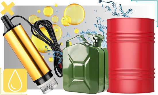 Elektrische Pomp 24V - Vloeistof Overdracht - Roestvrij Staal - 40 L/min - Zwart/Oranje van Merkloos — afbeelding 4
