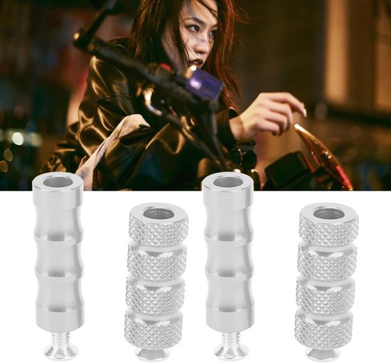 2 Paar CNC Motorfiets Gekartelde Shifter Peg Anti-Slip Versnellingspook Remhendel Voetsteunen Pedaal 6mm Gat Front Voetsteunen Voor Montage Bouten Moto(Splinter) — afbeelding 5
