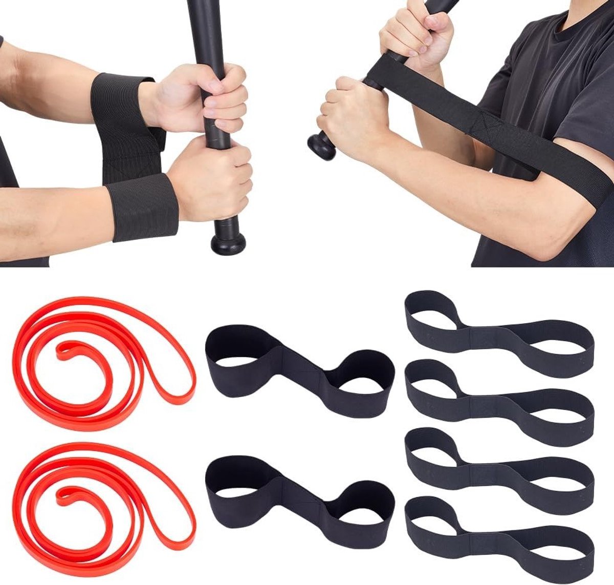 8 Stuks Baseball Swing Trainer Bands - Weerstandsbanden voor Batting, Hitting Training en Sportaccessoires
