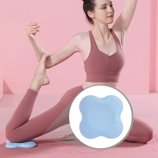 Dailygoods - 2 stuks yogamat-knieschoners met 1 paar yogasokjes, yoga-knieschoners, antislip TPE-yogamat, verdikte yoga-knieschoners, onafhankelijke knieschoner-yogamat (blauw) van Dailygoods — afbeelding 2
