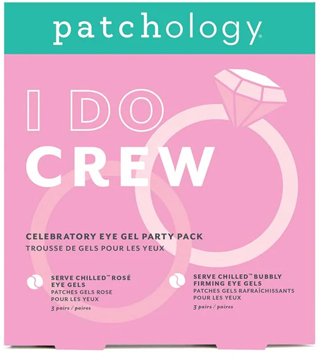 Patchology I Do Crew Bridesmaid Self‑Care Facial Kit – Hydraterende Bridal Eye Gel Set – 6 Serve Chilled Eye Gels (Rosé + Bubbly) – Depuff, Brighten & Hydrate – Antioxidant & Hyaluronic Acid – Perfect Voor Bruid, Bridesmaids & Wedding Self‑Care